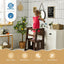 Kids Kitchen Step Stool with Double Safety Rails - Brown
