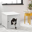 Weatherproof Multi-function Cat House Sidetable - White