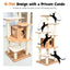 7-Layer Wooden Cat Tree with Sisal Posts and Condo - Natural