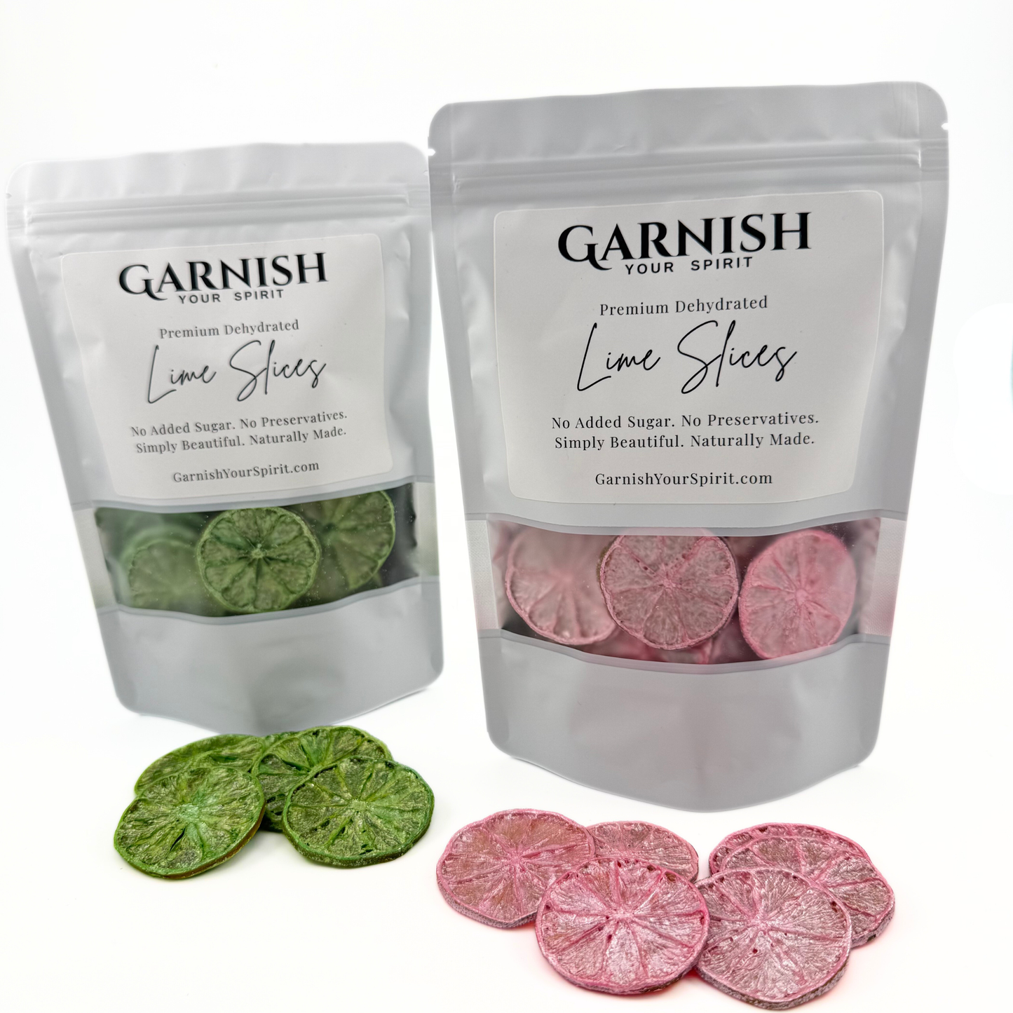 Ensemble de Garniture de Citron Vert Séché avec Poussière Lustrée Rose et Verte