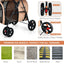 Carrito de Mascotas Doble 4 en 1 con Transportín Desmontable - Beige