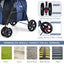 4-in-1 Double Pet Stroller with Detachable Carrier - Blue