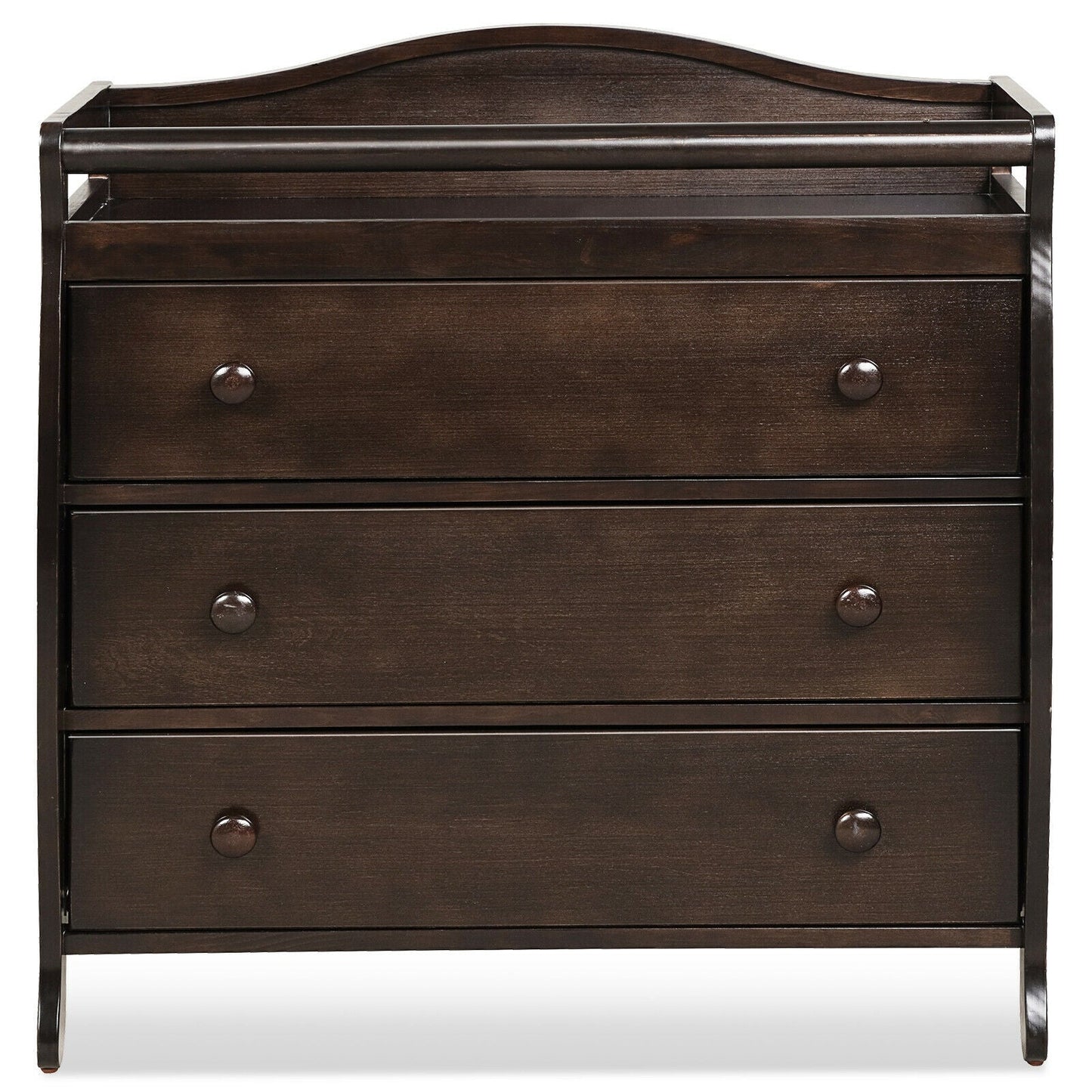 Premium Baby Changing Table with 3 Drawers and Safety Belt - Brown