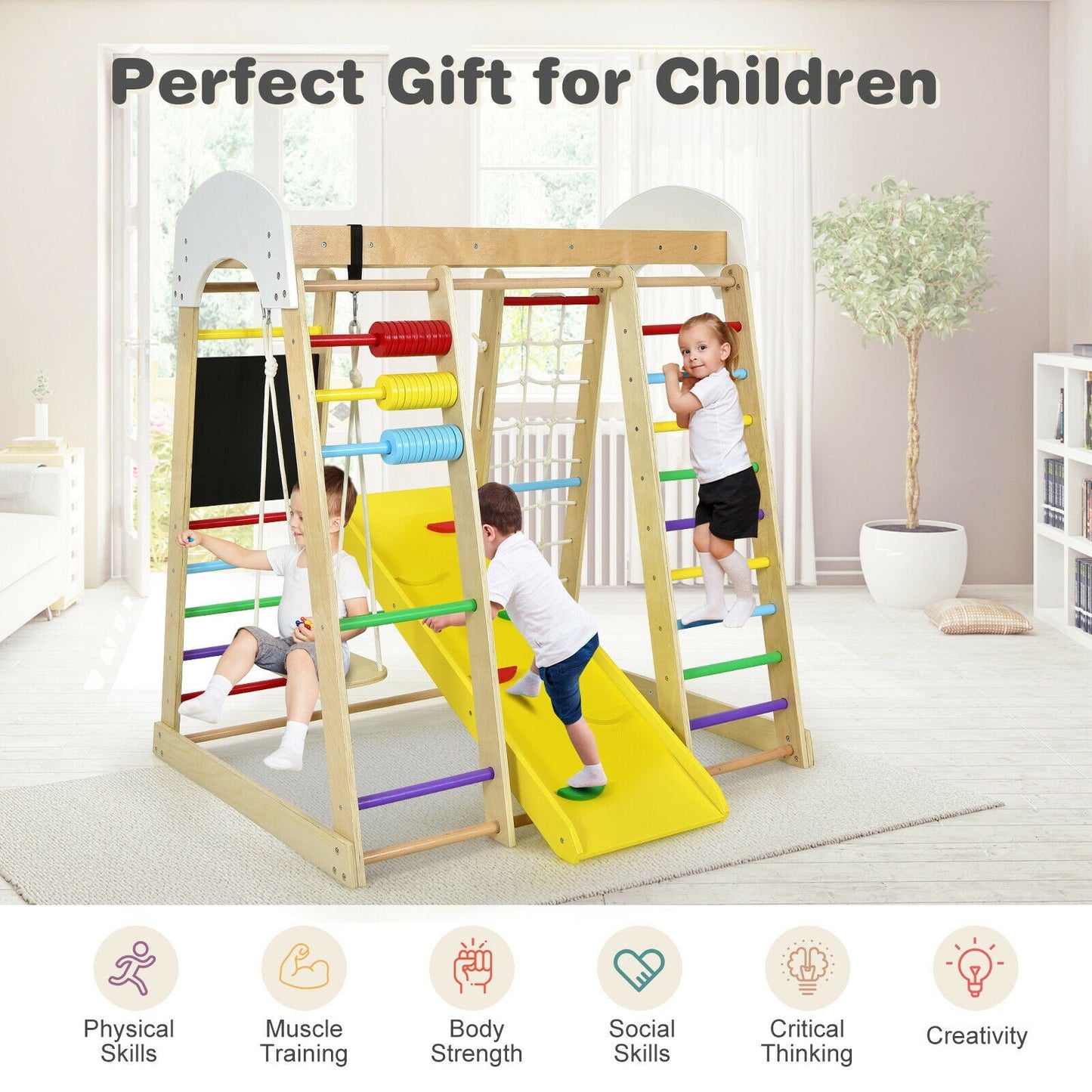 Gimnasio de Escalada Interior 8 en 1 para Niños