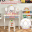Ensemble de table de maquillage princesse pour enfants avec chaise - Blanc