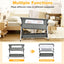 Adjustable Baby Bedside Crib with Large Storage - Dark Gray