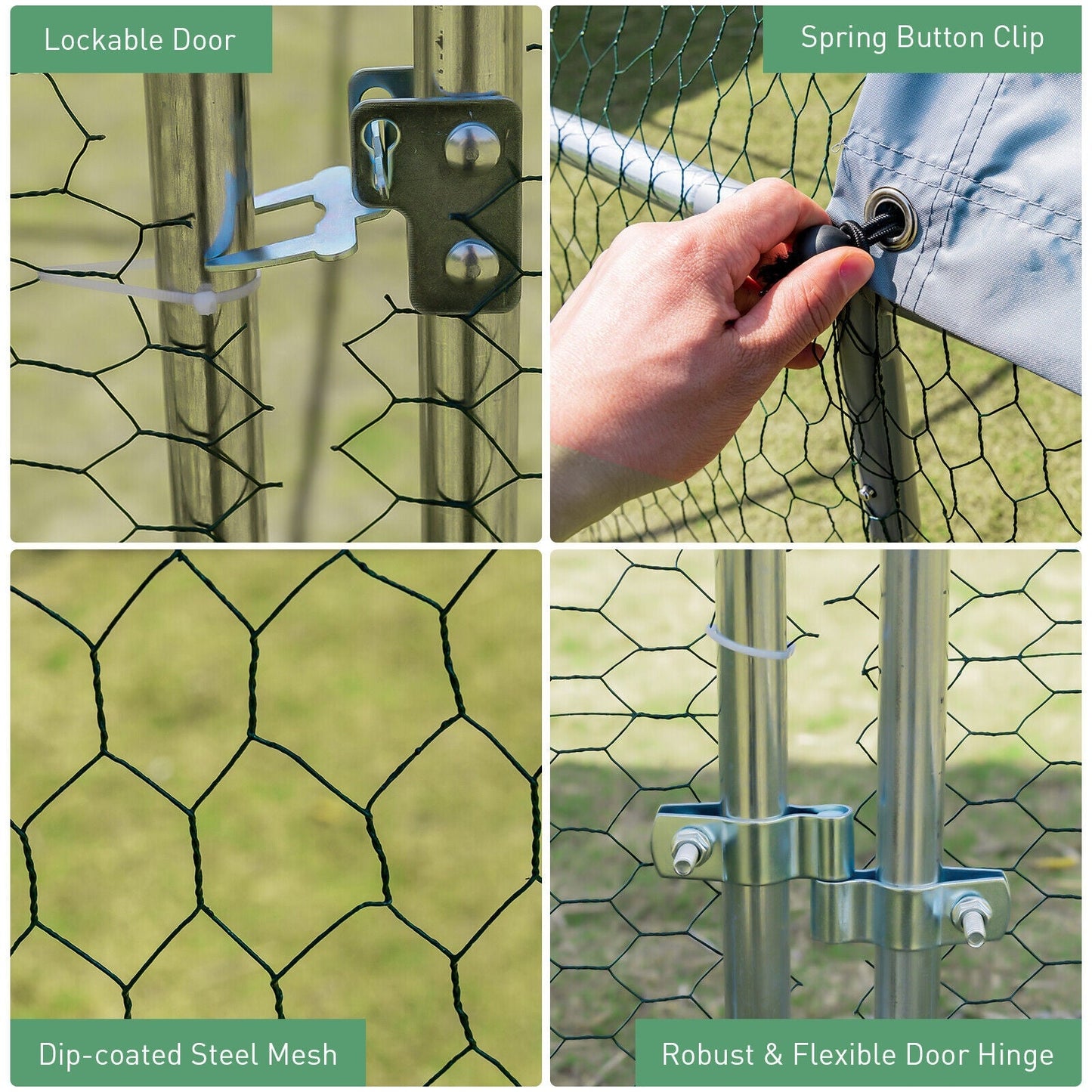 Gbruno Large Metal Chicken Coop Dome Cage - Galvanized Outdoor Enclosure