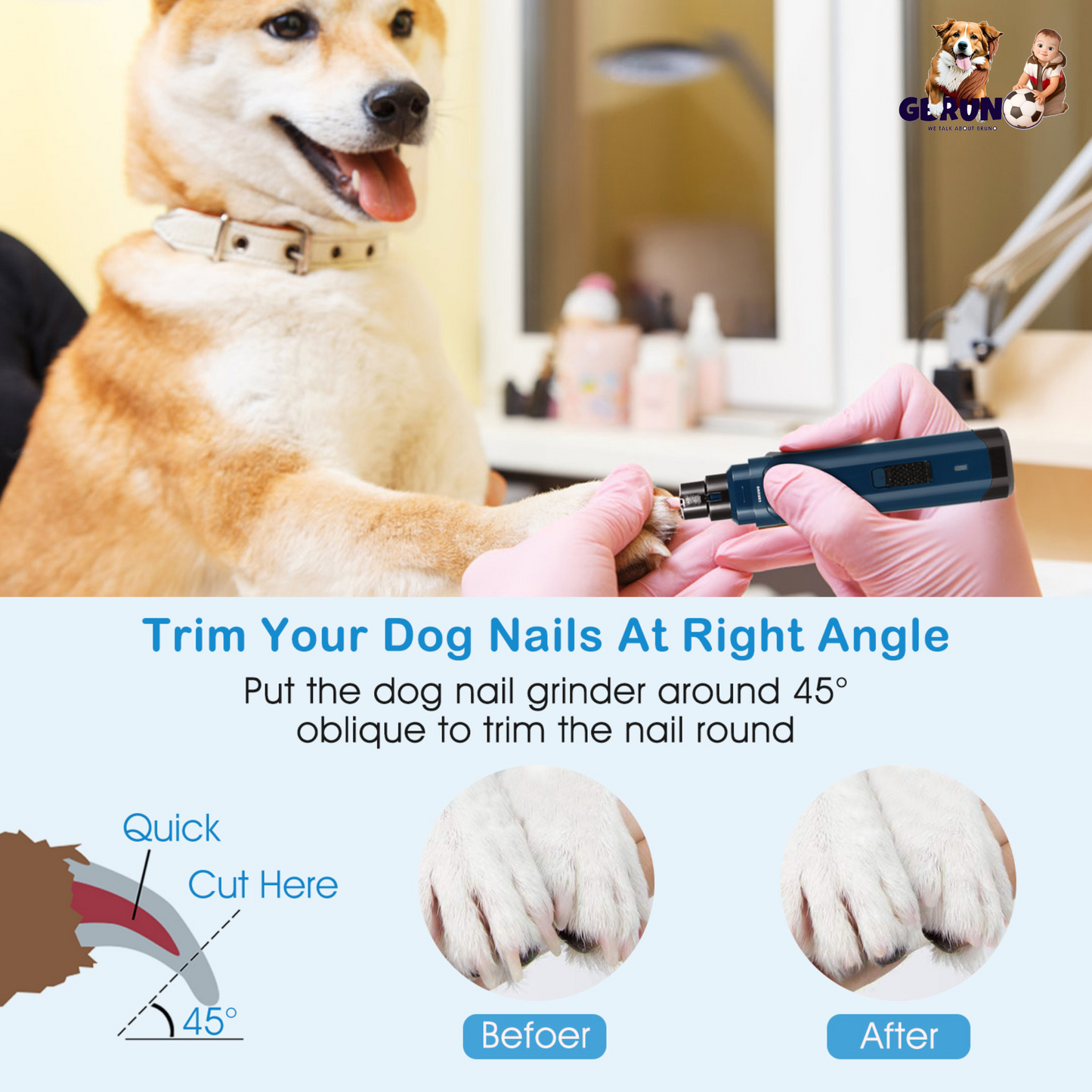 GBruno Premium Dog Nail Grinder