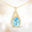 0.89 Carat Swiss Blue Topaz & Diamond 14K Gold Pendant