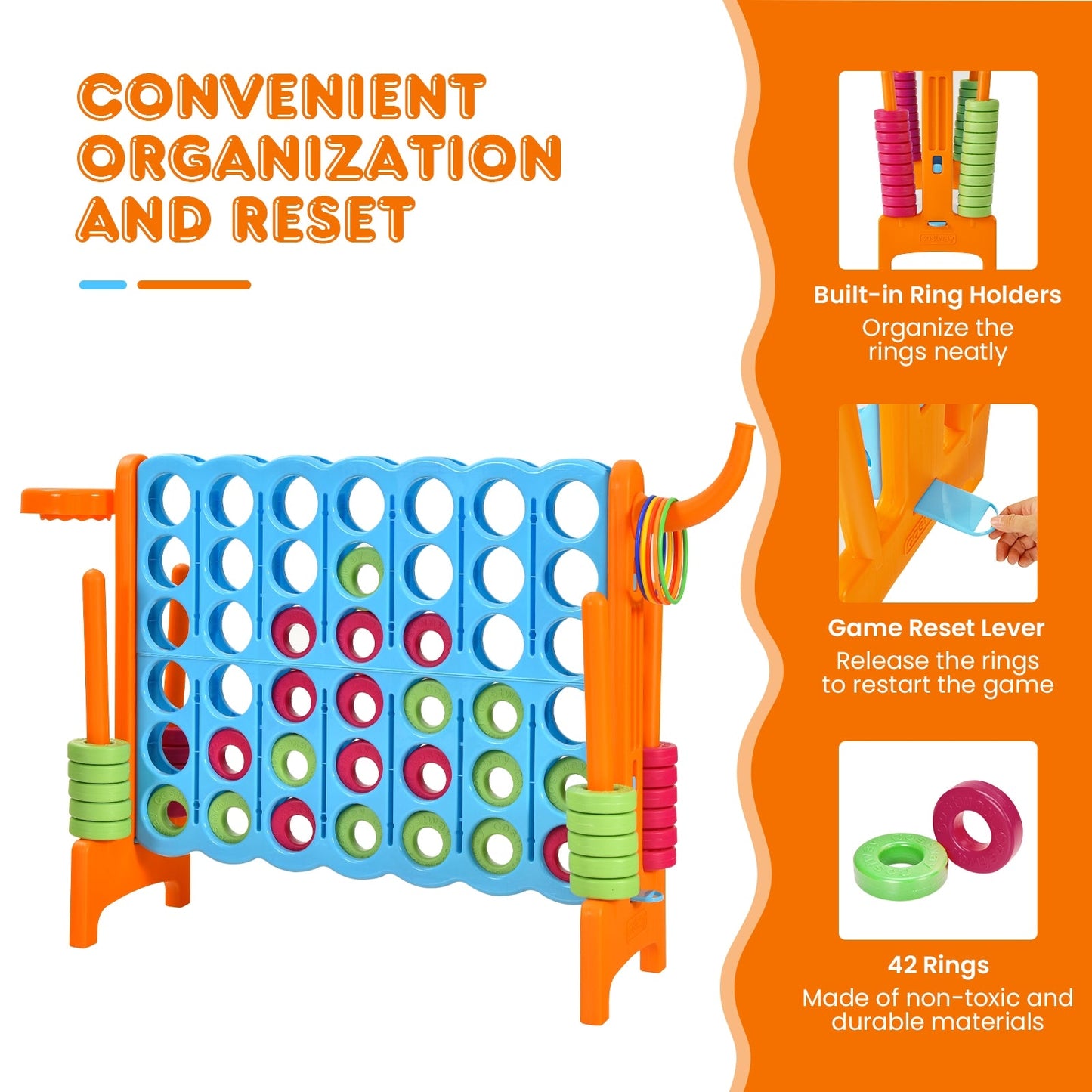 2.5ft 4-to-Score Giant Game Set - Orange