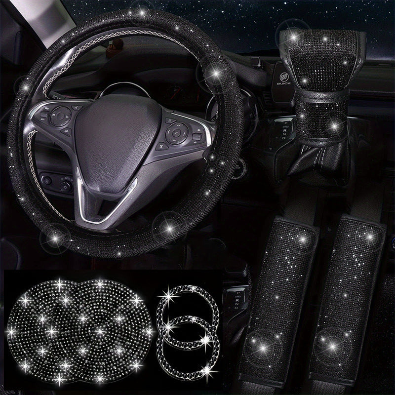 Diamond Rhinestone Steering Wheel Cover for Women