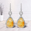 Boucles d'oreilles en argent sterling avec rutile doré de 10,04 carats et topaze blanche