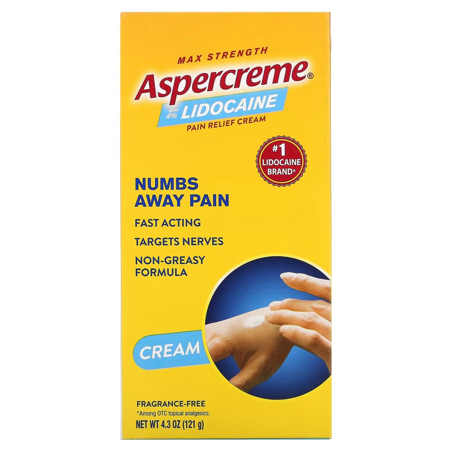 Crema Aspercreme 4% Lidocaína Sin Olor 4 oz