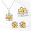 Conjunto de Joyería de Citrino de 7.92 Quilates y Topacio Blanco en Plata Esterlina