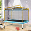 Trampoline Rectangulaire de 6 Pieds avec Barre de Balancement et Filet de Sécurité - Jaune