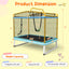 Trampoline Rectangulaire de 6 Pieds avec Barre de Balancement et Filet de Sécurité - Jaune
