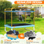 Trampoline Rectangulaire de 6 Pieds avec Barre de Balancement et Filet de Sécurité - Jaune