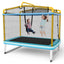 Trampoline Rectangulaire de 6 Pieds avec Barre de Balancement et Filet de Sécurité - Jaune
