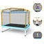 Trampoline Rectangulaire de 6 Pieds avec Barre de Balancement et Filet de Sécurité - Jaune