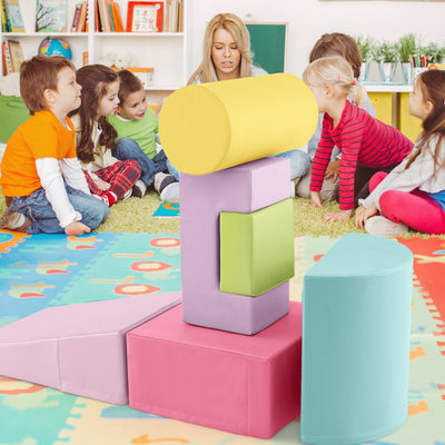 6-Piece Foam Climbing Blocks Playset - Macaron Multicolor