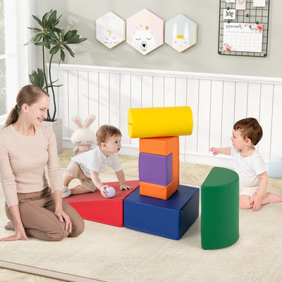 6-Piece Foam Climbing Blocks Playset - Indoor Fun