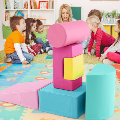 6-Piece Foam Climbing Blocks Playset - Pink