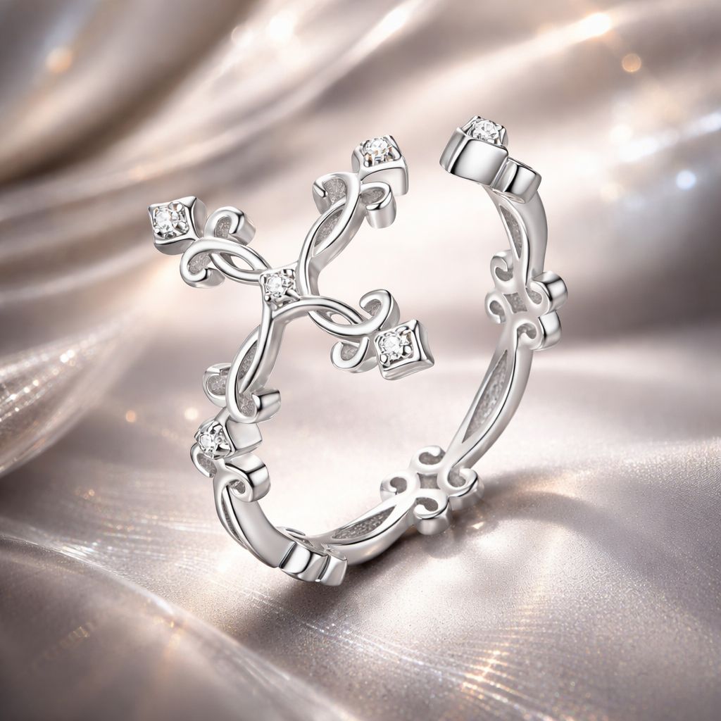 Anillo de Compromiso CZ con Montura Pavé de Plata Esterlina S925
