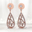 Pendientes Colgantes de Diamante en Forma de Gota de Oro Rosa de 18K