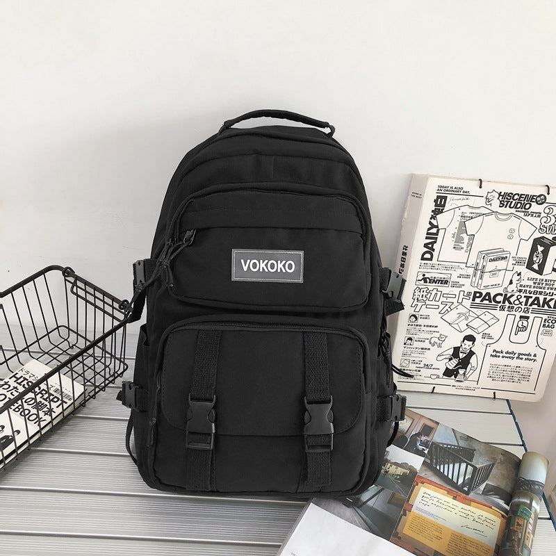 Mochila de Lona de Gran Capacidad y Moda para la Escuela y Uso Diario