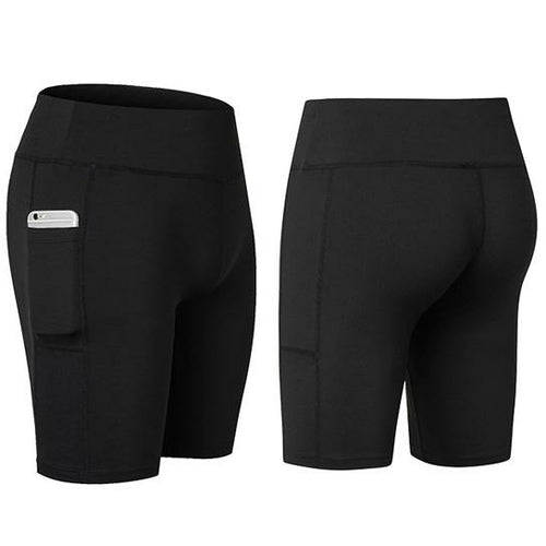 Stretchable Yoga Shorts with Convenient Phone Pocket