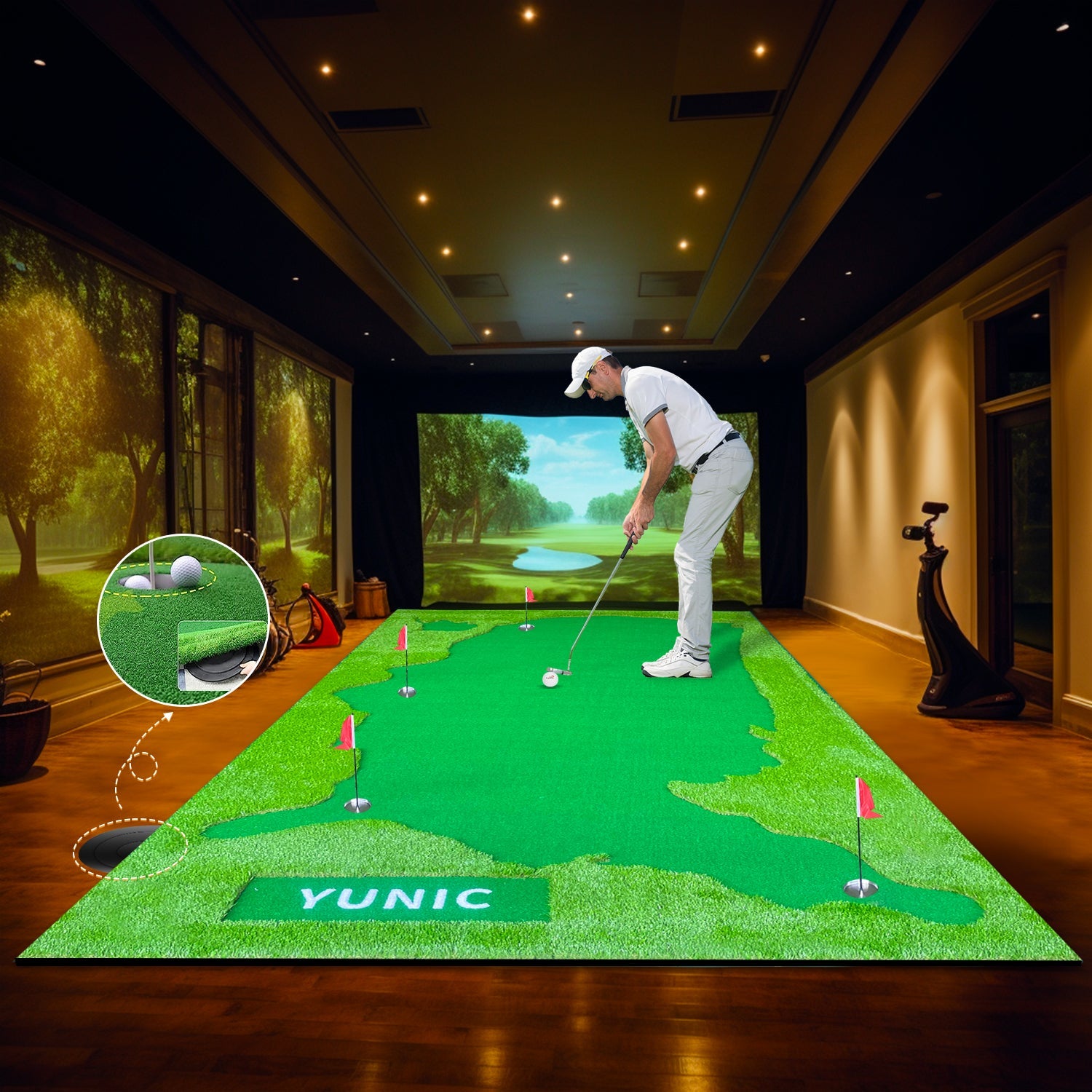Premium 8ft x 16ft Golf Putting Green - US Map Design - Korvel