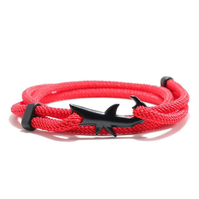 Bracelet en chaîne en nylon de luxe avec charme requin océan