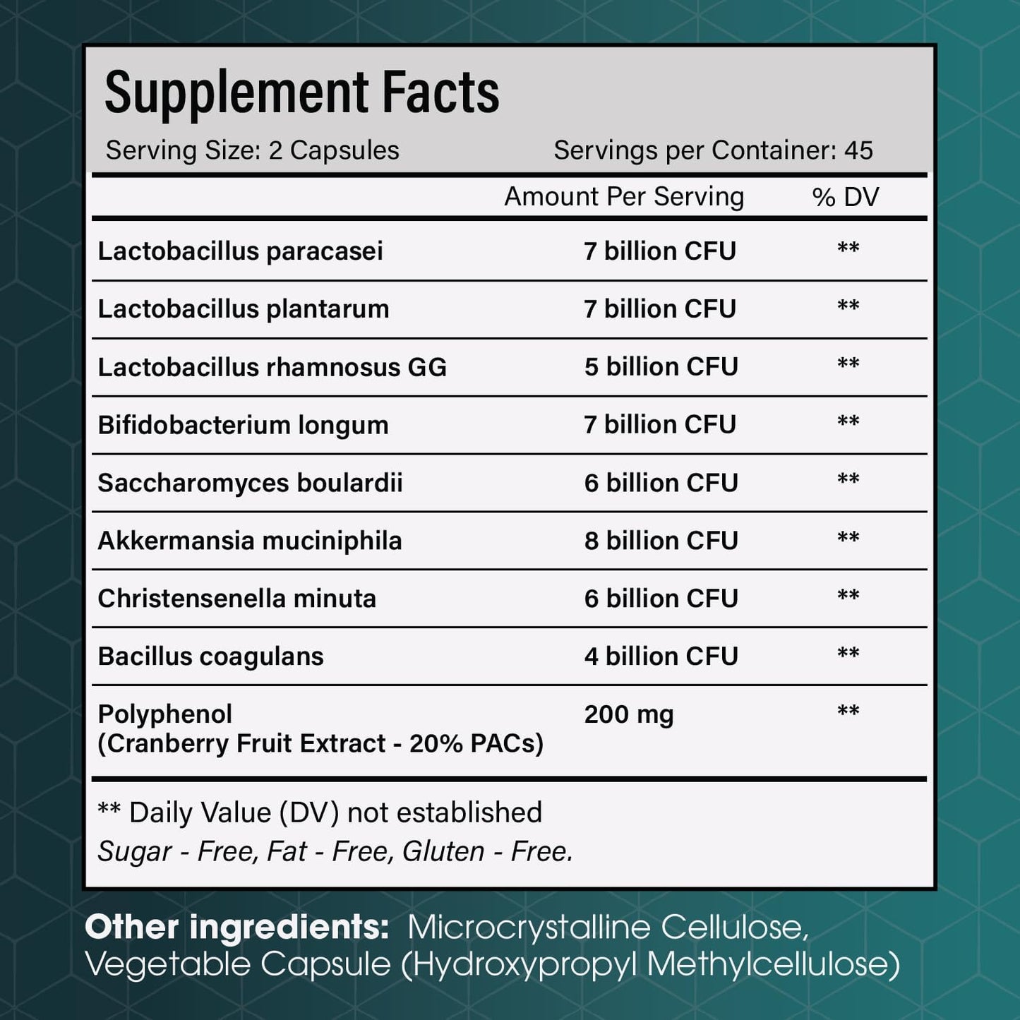 Premium Probiotic Blend with Cranberry Extract - 50 Billion CFU