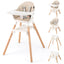 Chaise haute convertible 6 en 1 avec harnais de sécurité - Beige