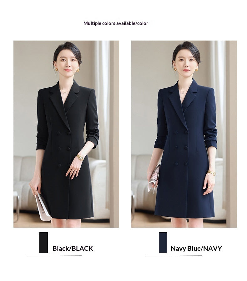 Robe de costume élégante à manches longues et longueur midi extensible