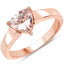 Anillo de Compromiso de Morganita Genuina de 0.90 Quilates en Plata Esterlina