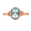 Anillo de Acuamarina y Zafiro Creado en Oro Rosa de 10KT