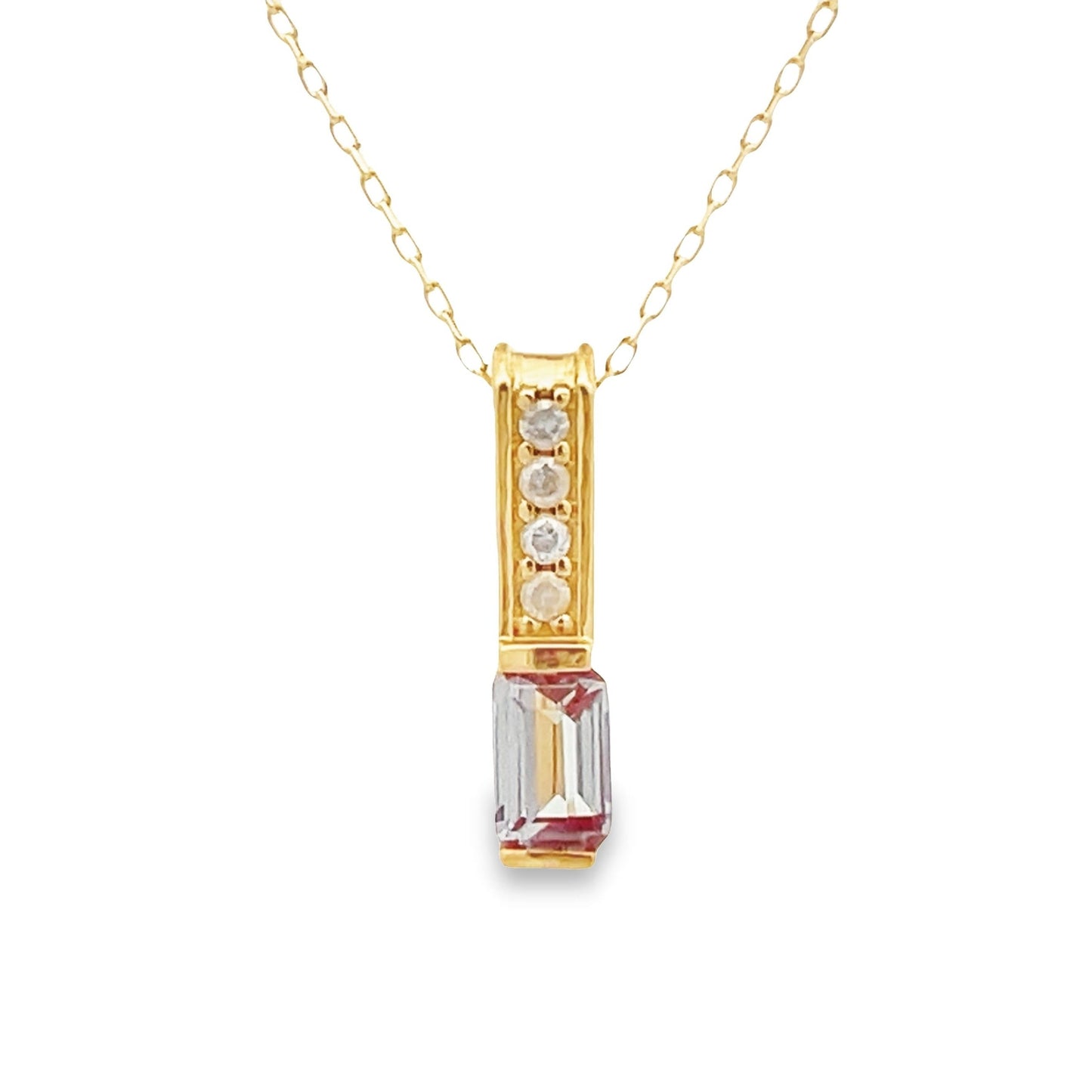 Pendentif de mode en alexandrite créé en or jaune 10KT