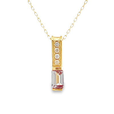 Created Alexandrite Fashion Pendant in 10KT Yellow Gold