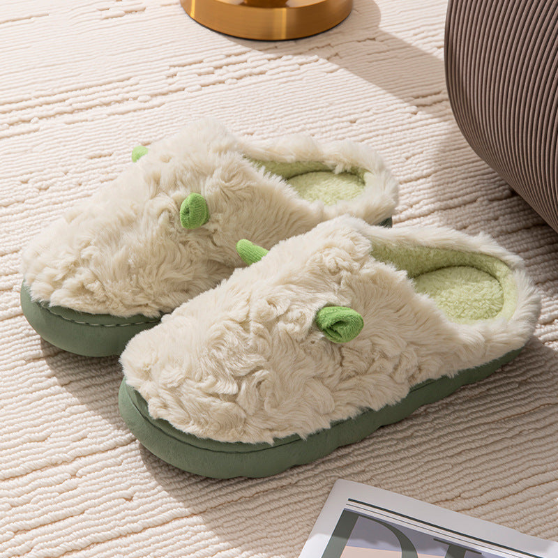 Non-slip Thermal Cotton Slippers for Home Comfort