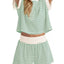 Striped Chic Plus Size Top & Shorts Set