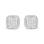 Boucles d'oreilles en or blanc 10K avec diamants en halo invisibles