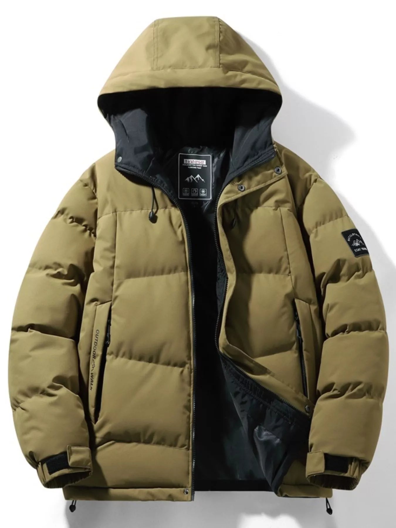 Veste matelassée à capuche pour hommes en grande taille pour un confort en extérieur