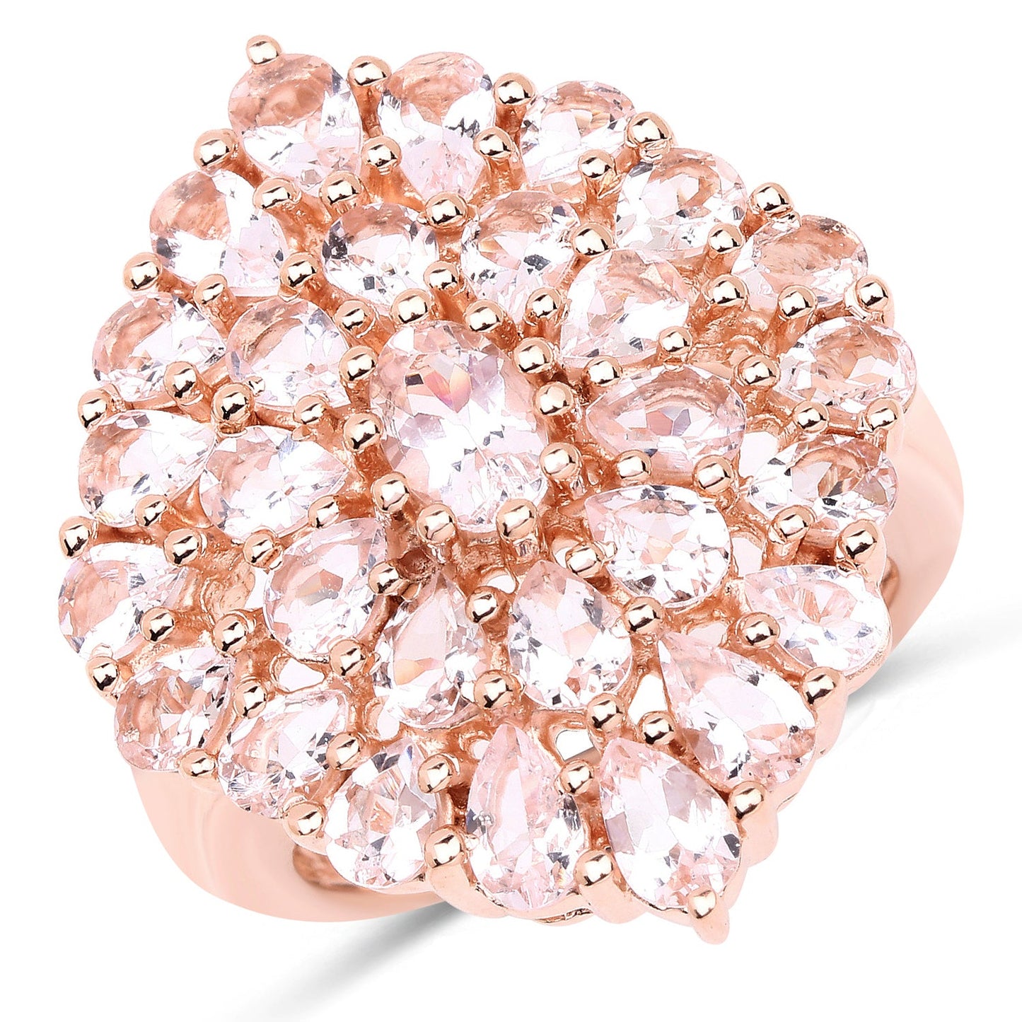 18K Rose Gold Plated Morganite Cocktail Ring