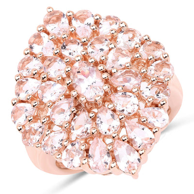 18K Rose Gold Plated Morganite Cocktail Ring