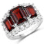Bague en argent sterling avec grenat de 6,55 carats et topaze blanche