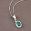 Colgante de Esmeralda Zambiana y Diamante Blanco de 0.81 Quilates en Oro Blanco de 14K