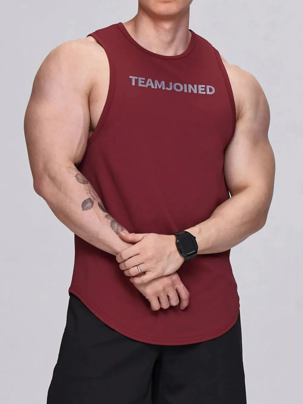 Camiseta Activa de Cuello Redondo para Hombre en Tallas Grandes con Letras