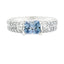 Antique Style Engagement Ring Set in 14KT White Gold