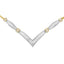 14K Gold Diamond 'V' Shape Statement Necklace - 2.00 Cttw